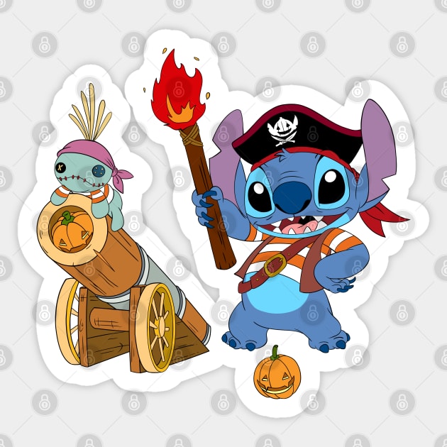 Pirate Stitch Sticker by Nykos